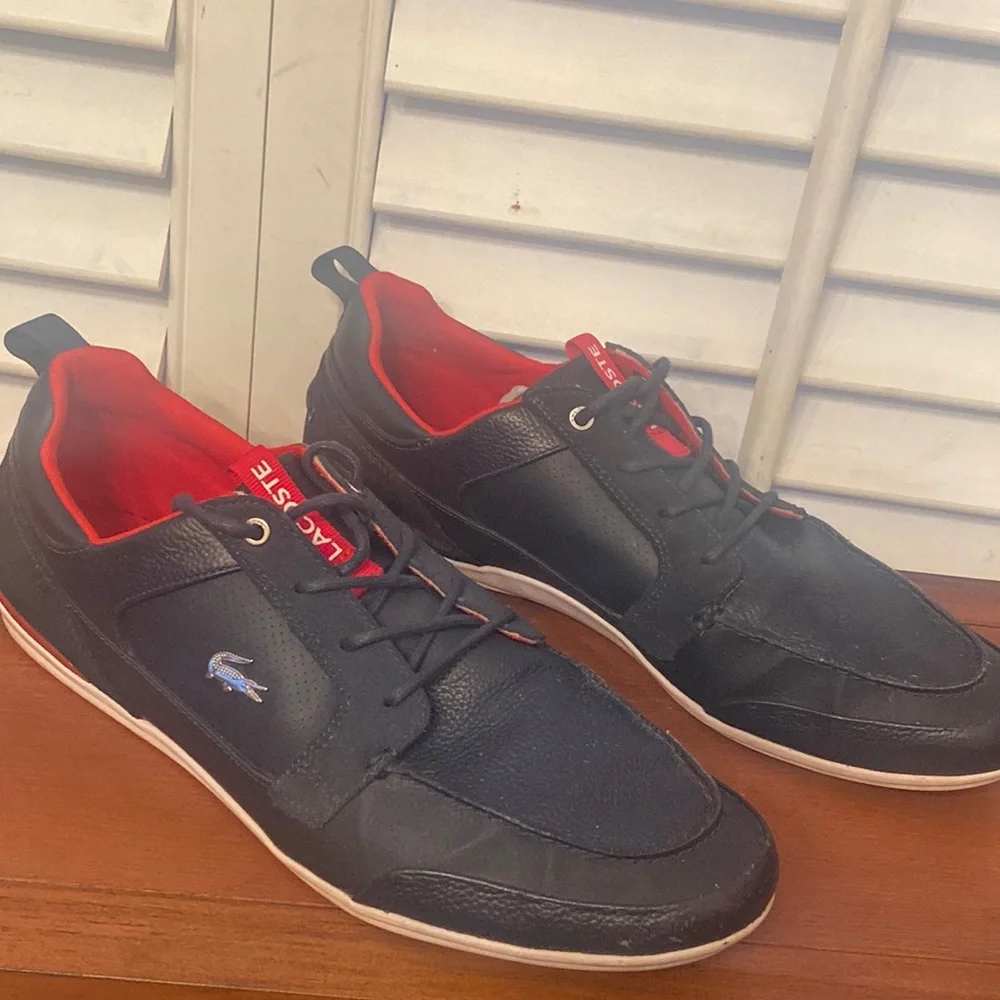 Lacoste Mens Leather Boat Shoes